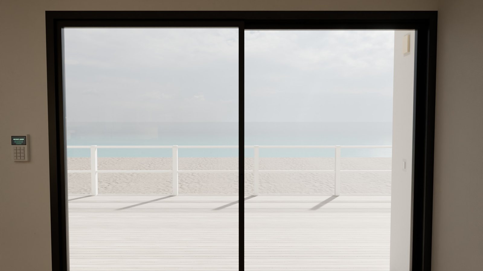 The slider open onto the deck and the sea